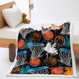 Basketball Sports Lambswool Crystal Velvet Double Layer Cover Blanket (Option: DAY20-120x90cm)