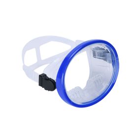 HD Fisherman Mirror Large Vision Diving Mask Tempered Glass (Option: Blue-Universal)