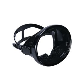 HD Fisherman Mirror Large Vision Diving Mask Tempered Glass (Option: Black-Universal)