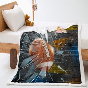 Basketball Sports Lambswool Crystal Velvet Double Layer Cover Blanket (Option: DAY17-150x120cm)