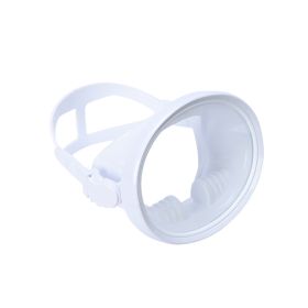 HD Fisherman Mirror Large Vision Diving Mask Tempered Glass (Option: White-Universal)