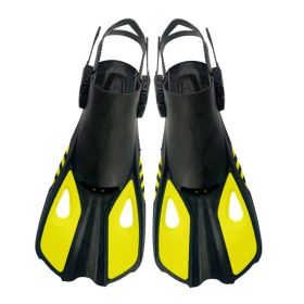 Snorkeling Fins Adjustable Diving Flippers Snorkeling Equipment (Option: Yellow-XS)