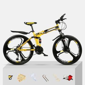 Dual Shock Absorbing Off-road Variable Speed Racing Male And Female Student Bikes (Option: Black yellow-3 Style-24speed)