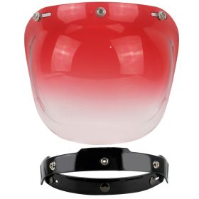 Windproof Universal Retro Helmet Bubble Goggles (Option: With bracket pink gradient)