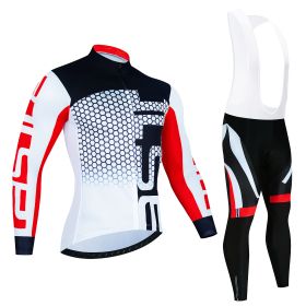 Spring And Autumn Cycling Clothing Long-sleeve Suit Top And Trousers Men's Sweat-wicking Breathable (Option: Pic Color02-M)