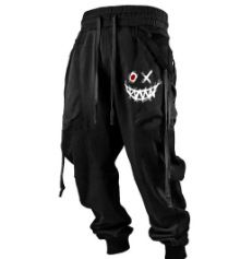 Printed 3D Sweatpants Plus-sized Casual Men (Option: Black-4XL)