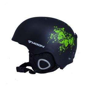 Ski Helmet Snow Safety Helmet Protective Gear Sports Equipment Head Protection Integrated (Option: Green ink-S)