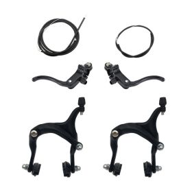 Aluminum Alloy Long Arm Clamp Bicycle Brake Set (Color: Black)