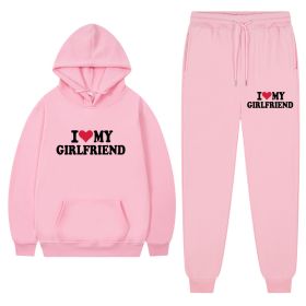 I Love My Girlfriend Print Casual Suit (Option: Pink 1-S)