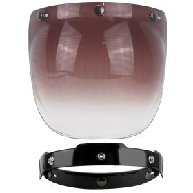 Windproof Universal Retro Helmet Bubble Goggles (Option: With bracket tea gradient)