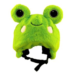 Original Cute Cartoon Animal Plush Ski Helmet Decorative Cap Set (Option: Frog)