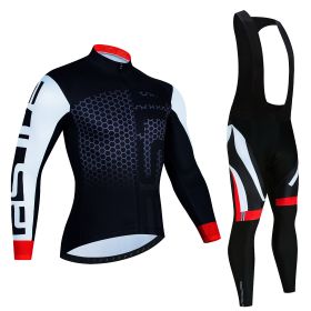 Spring And Autumn Cycling Clothing Long-sleeve Suit Top And Trousers Men's Sweat-wicking Breathable (Option: Pic Color12-M)