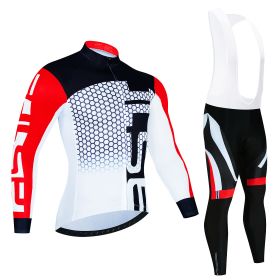 Spring And Autumn Cycling Clothing Long-sleeve Suit Top And Trousers Men's Sweat-wicking Breathable (Option: Pic Color05-M)