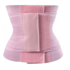 Sports Three-stage Velcro Plastic Belt Waist Trainer (Option: Pink-6XL 7XL)