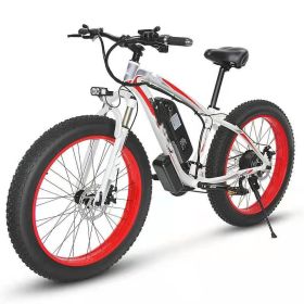 Electric Bicycle Lithium Tram Snow Electric Mountain Bike 21 Speed (Option: Red-AU)