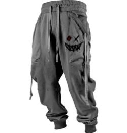 Printed 3D Sweatpants Plus-sized Casual Men (Option: grey-4XL)