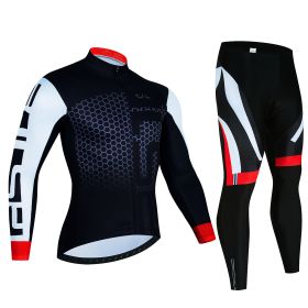 Spring And Autumn Cycling Clothing Long-sleeve Suit Top And Trousers Men's Sweat-wicking Breathable (Option: Pic Color10-L)