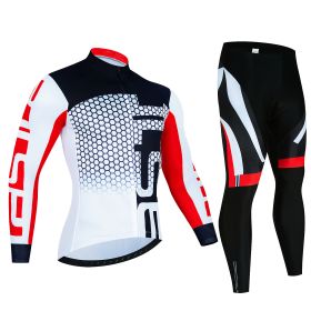 Spring And Autumn Cycling Clothing Long-sleeve Suit Top And Trousers Men's Sweat-wicking Breathable (Option: Pic Color01-L)