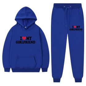 I Love My Girlfriend Print Casual Suit (Option: Blue 1-M)