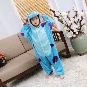 Pajamas Flannel Cartoon One-piece Pajama In Stock Animal Starry Sky Tianma Couple Homewear (Option: Sullivan Blue Cow-M)