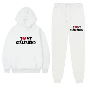 I Love My Girlfriend Print Casual Suit (Option: White 1-M)