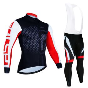 Spring And Autumn Cycling Clothing Long-sleeve Suit Top And Trousers Men's Sweat-wicking Breathable (Option: Pic Color8-L)