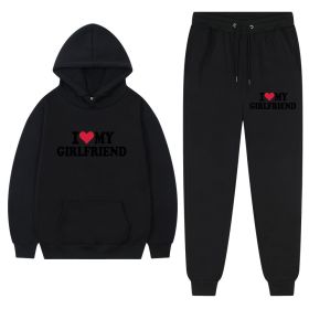 I Love My Girlfriend Print Casual Suit (Option: Black 1-L)