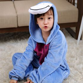 Pajamas Flannel Cartoon One-piece Pajama In Stock Animal Starry Sky Tianma Couple Homewear (Option: Donkey-S)