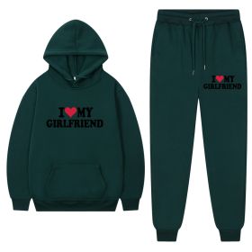 I Love My Girlfriend Print Casual Suit (Option: Green 1-XXXL)