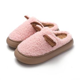 Plush Cute Cartoon Cotton Slippers (Option: Pink-40to41)