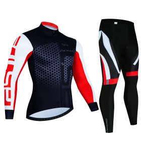 Spring And Autumn Cycling Clothing Long-sleeve Suit Top And Trousers Men's Sweat-wicking Breathable (Option: Pic Color7-XL)