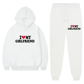 I Love My Girlfriend Print Casual Suit (Option: White 1-L)