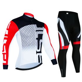 Spring And Autumn Cycling Clothing Long-sleeve Suit Top And Trousers Men's Sweat-wicking Breathable (Option: Pic Color04-XL)