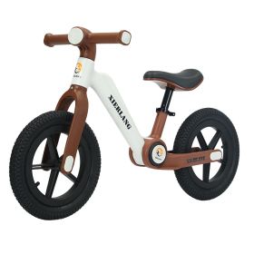 Children's Pedal-free Balance Foldable Kids Balance Bike (Option: Light Brown-12inch)